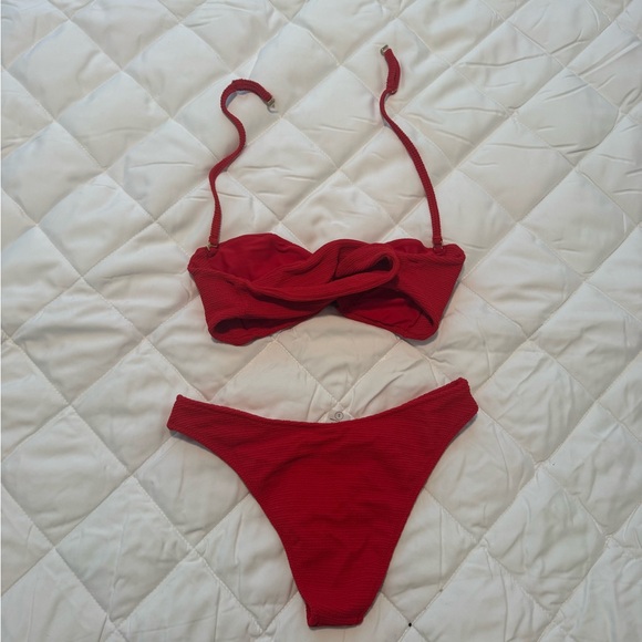 Montce Cherry Red Tori Top and Lulu Bottom Set, Size Small - Picture 6 of 8